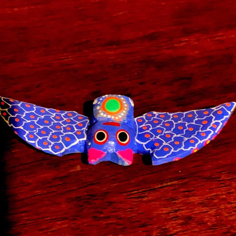 Colorful Bird Toy for Pets, hand painted art , one of a kind, made in Mexico!